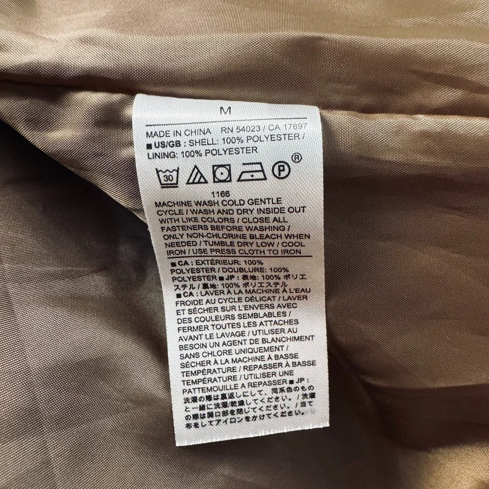 Banana Republic Medium Tan Faux Suede Bomber Jacket Old Money Moto Minimalist